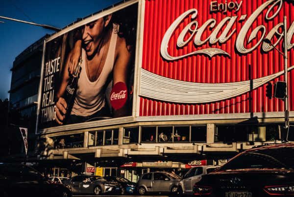 Coca Cola branding on bill board: top ten brands of the year